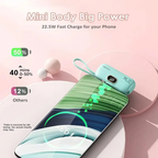 5000mAh Mini Portable Charger with 22.5W Output, Features Two USB Ports (Type-C & USB-A) and Digital Power Display for Accurate Monitoring, Compact and Lightweight Design Ensures Easy Portability