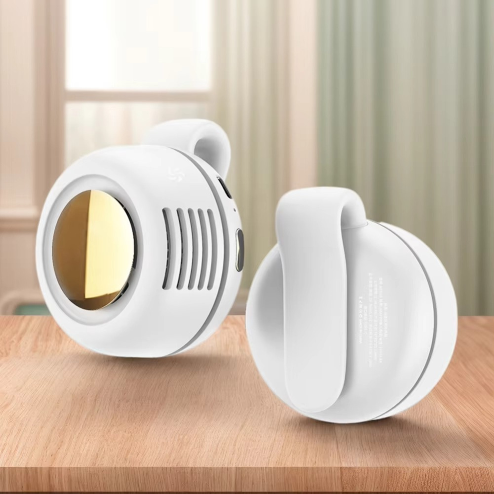 BreezeClip Pro Portable Silent Mini Bladeless Electric Fan, Adjustable 3-speed Suspended Collar & Waist Fans, Rechargeable Rotating Body Fan, Suitable for Outdoor & Travel & Office, Rechargeable Wearable Fan, Travel Accessories